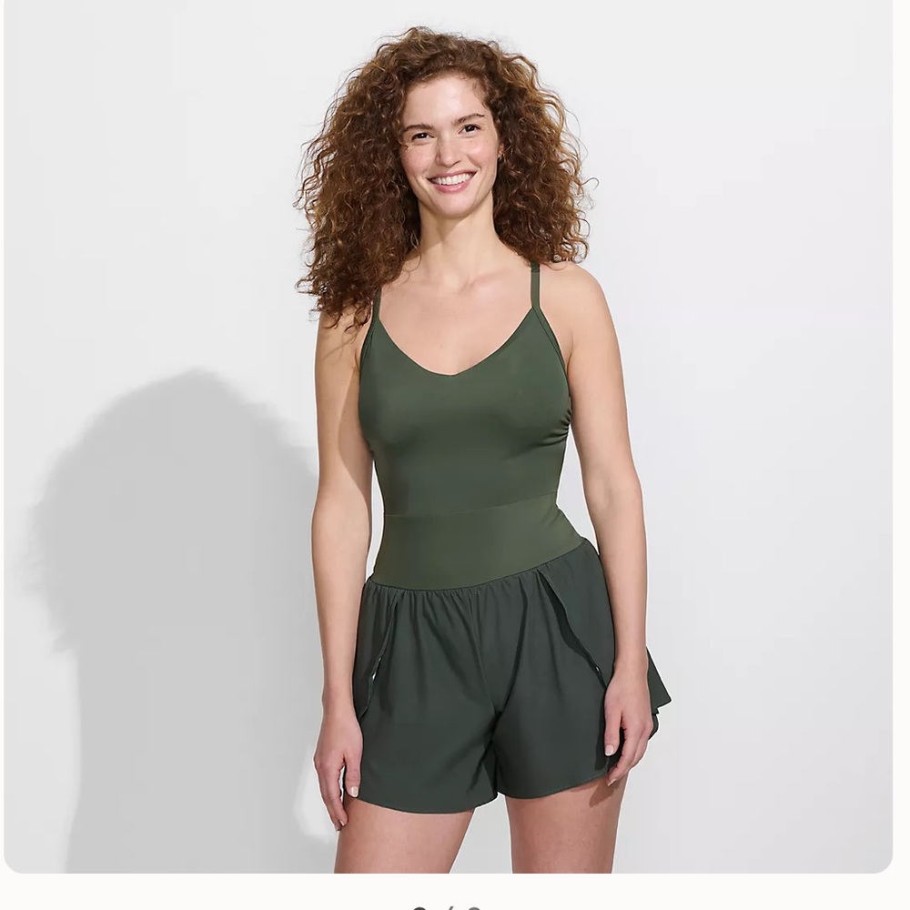 Lands End Tugless Strappy X-Back Romper Swimsuit - Picture 3 of 6